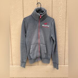 Hollister vintage Men Gray Hoodie with Red Accents Size S